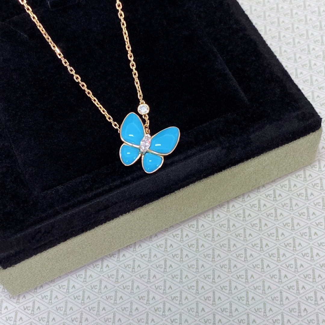 [Mystic]BUTTERFLY TURQUOISE DIAMOND NECKLACE