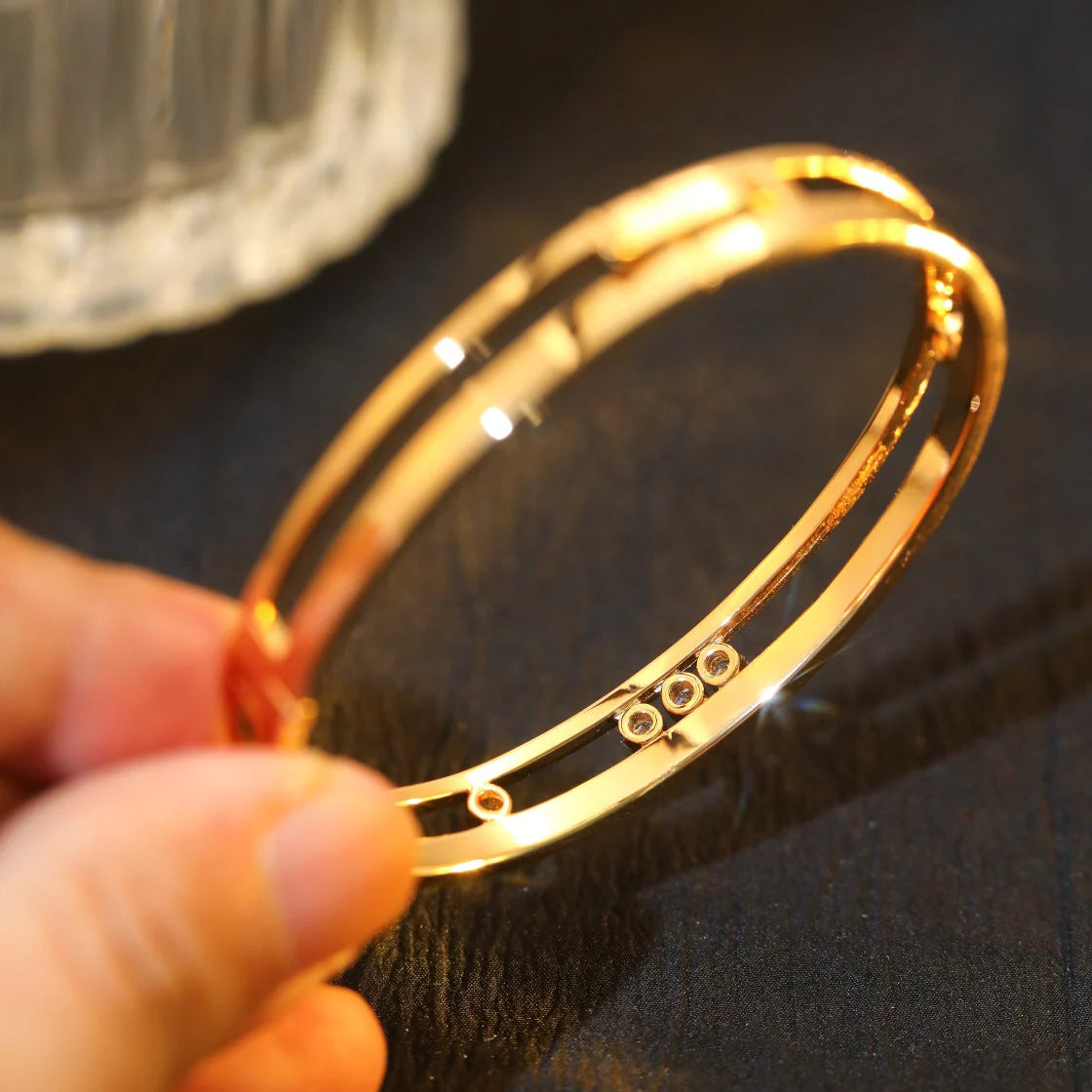 [Mystic ]Move Romane Diamond Bangle Bracelet