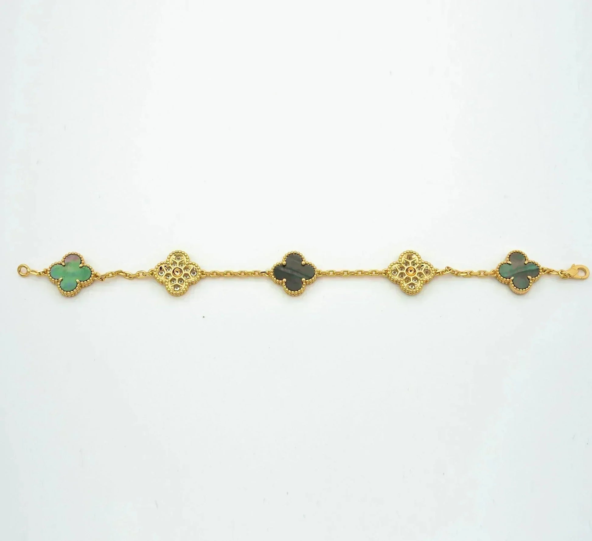 [Demi jewelry] CLOVER 5 MOTIF GRAY MOP BRACELET COLLECTION