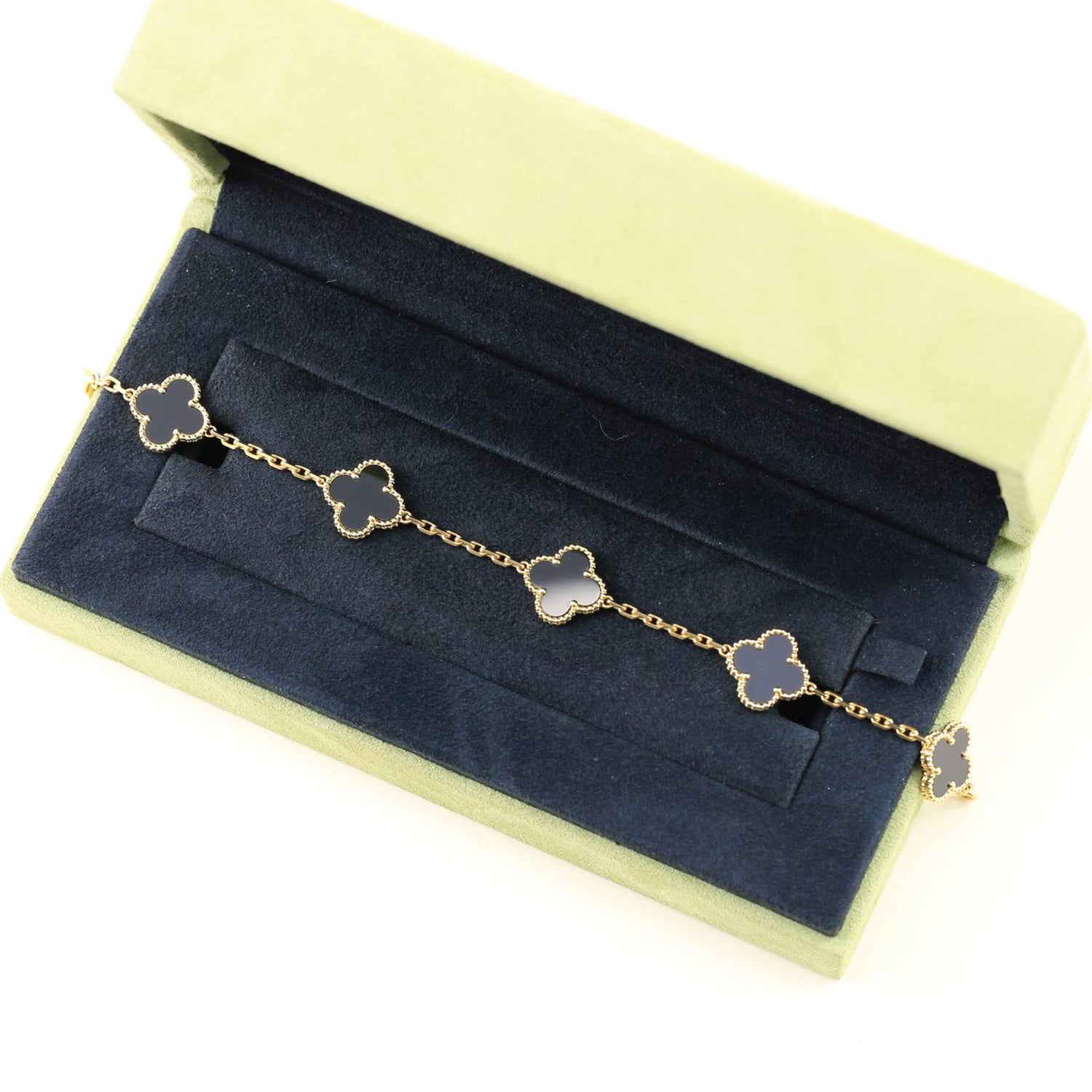 [Demi jewelry] CLOVER 5 MOTIF ONYXS BRACELET COLLECTION