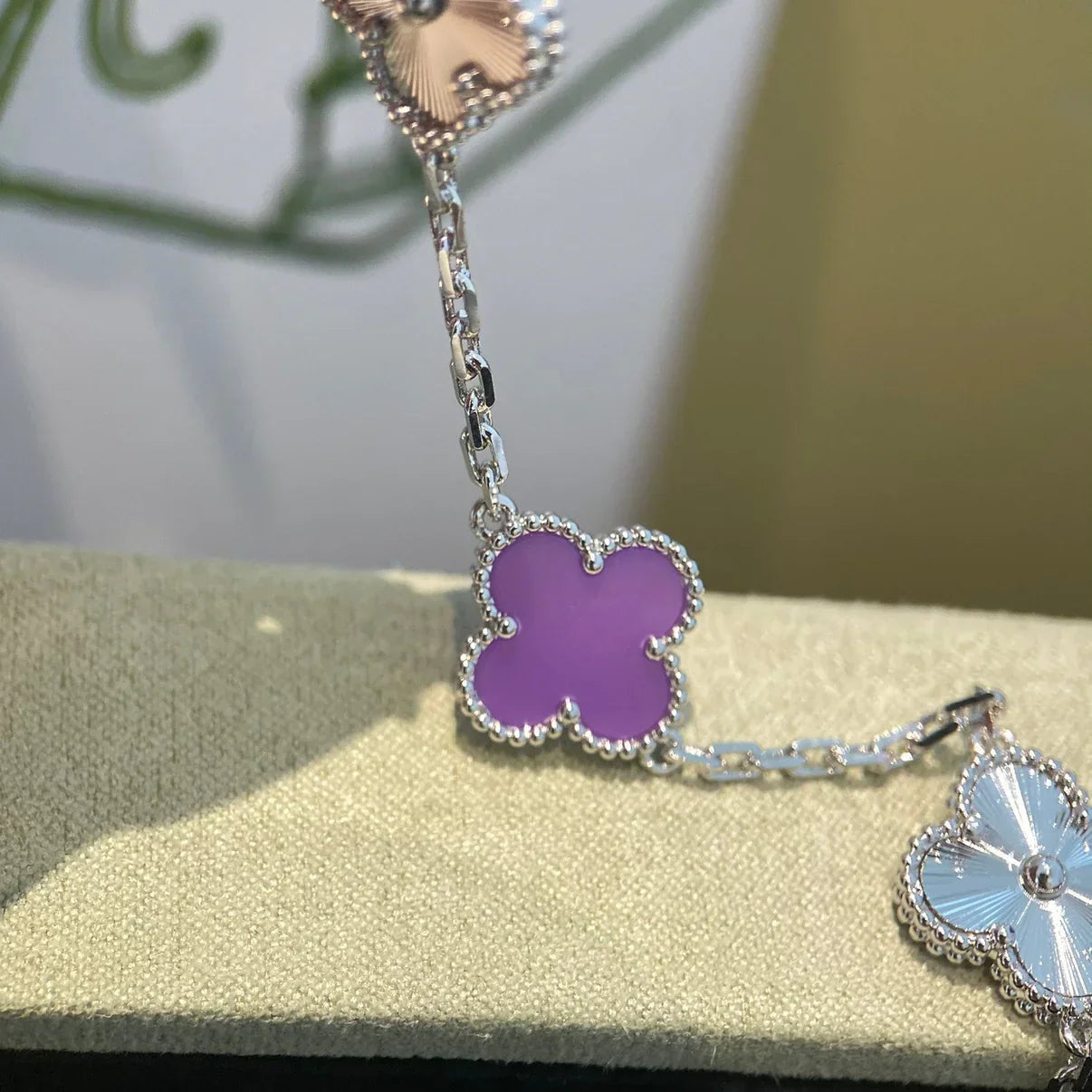 [Demi jewelry] CLOVER 5 MOTIF VIOLET BRACELET COLLECTION-new