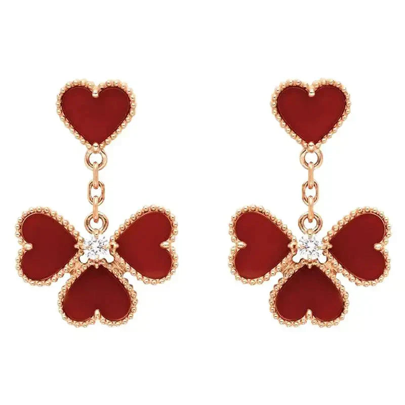 [Mystic]SWEET CLOVER CARNELIAN EARRINGS