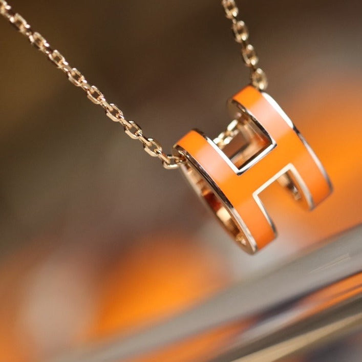 [Demi jewelry]POP H PEDANT PINK GOLD