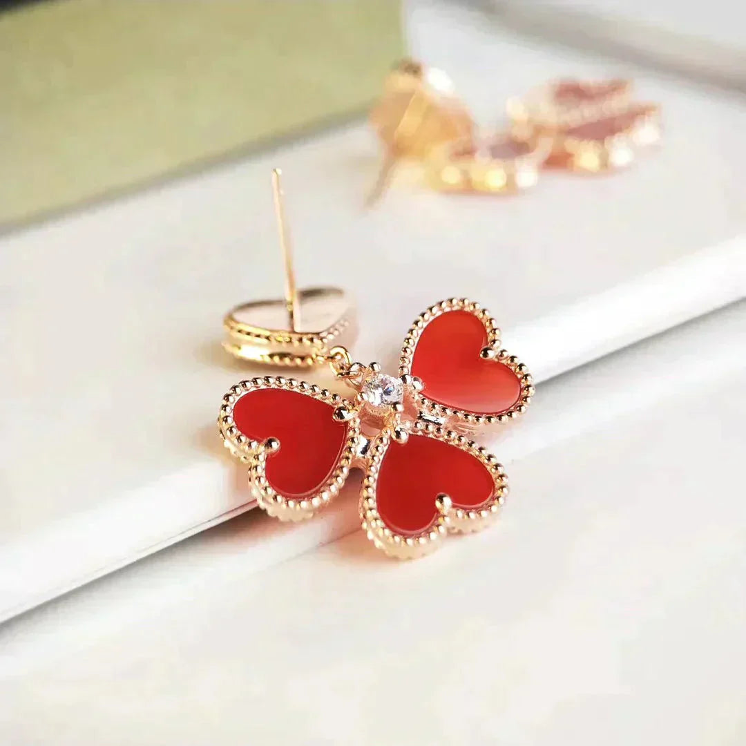 [Mystic]SWEET CLOVER CARNELIAN EARRINGS