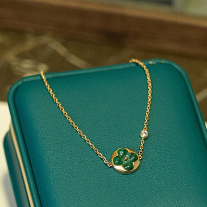 [Mystic]SUN MALACHITE 1 DIAMOND PINK GOLD BRACELET