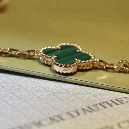 [Mystic] CLOVER 5 MOTIF MALACHITE BRACELET COLLECTION