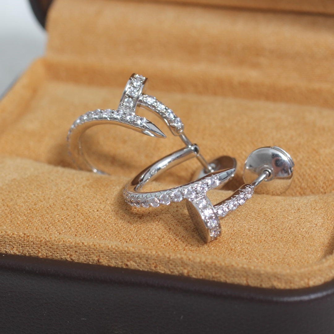 [Mystic]JUSTE EARRINGS 12.75MM SILVER DIAMOND