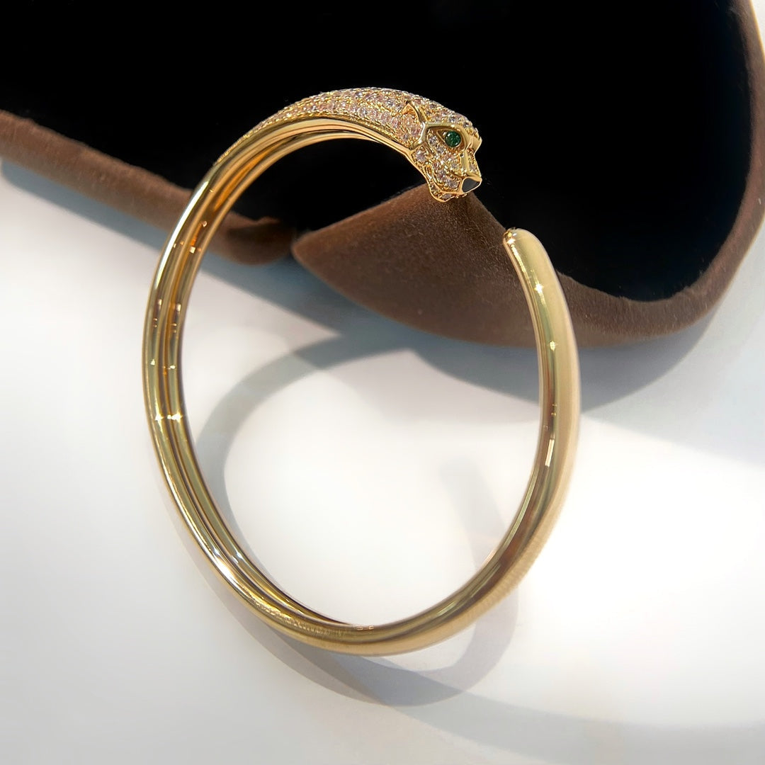 [Mystic]PANTHERE GOLD DIAMOND OPEN BRACELET