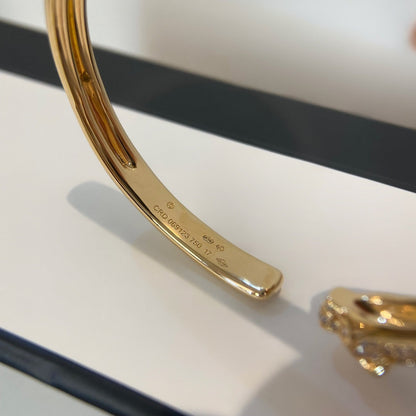 [Mystic]PANTHERE GOLD DIAMOND OPEN BRACELET