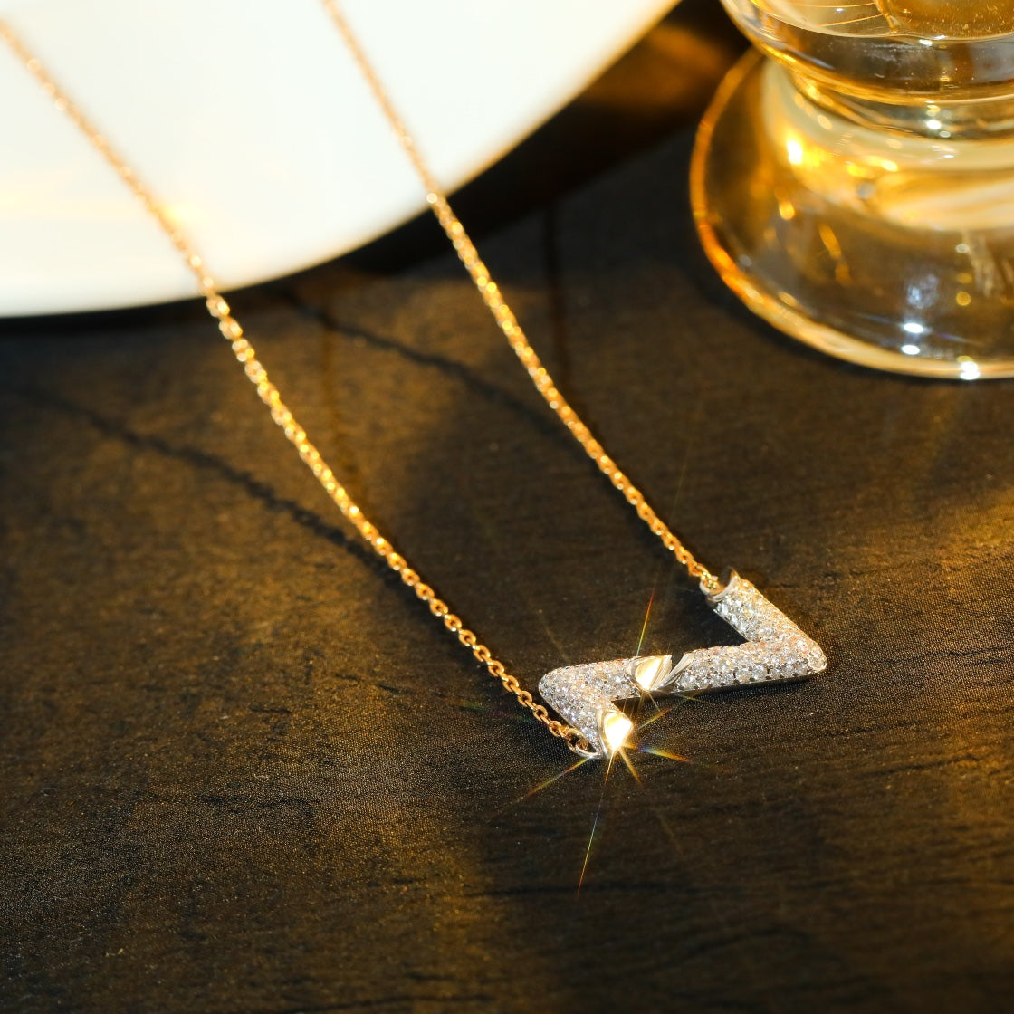 [Mystic]VOLT SILVER DIAMOND PEDANT NECKLACE