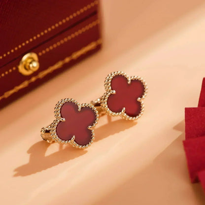[Mystic]CLOVER MEDIUM 1 MOTIFS CARNELIAN  EARRINGS