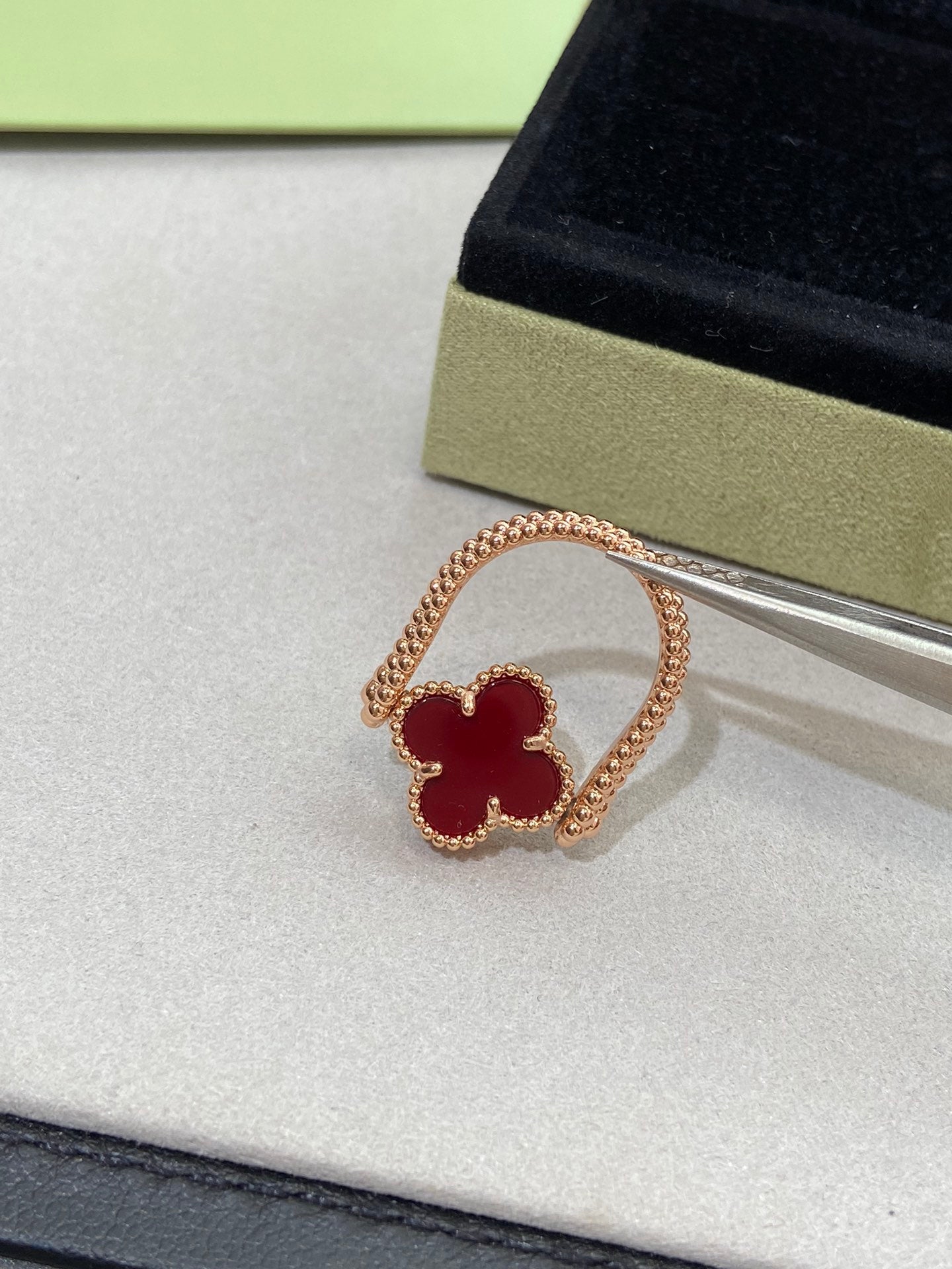 [Mystic]CLOVER RIVERSIBLE ROSE GOLD RING