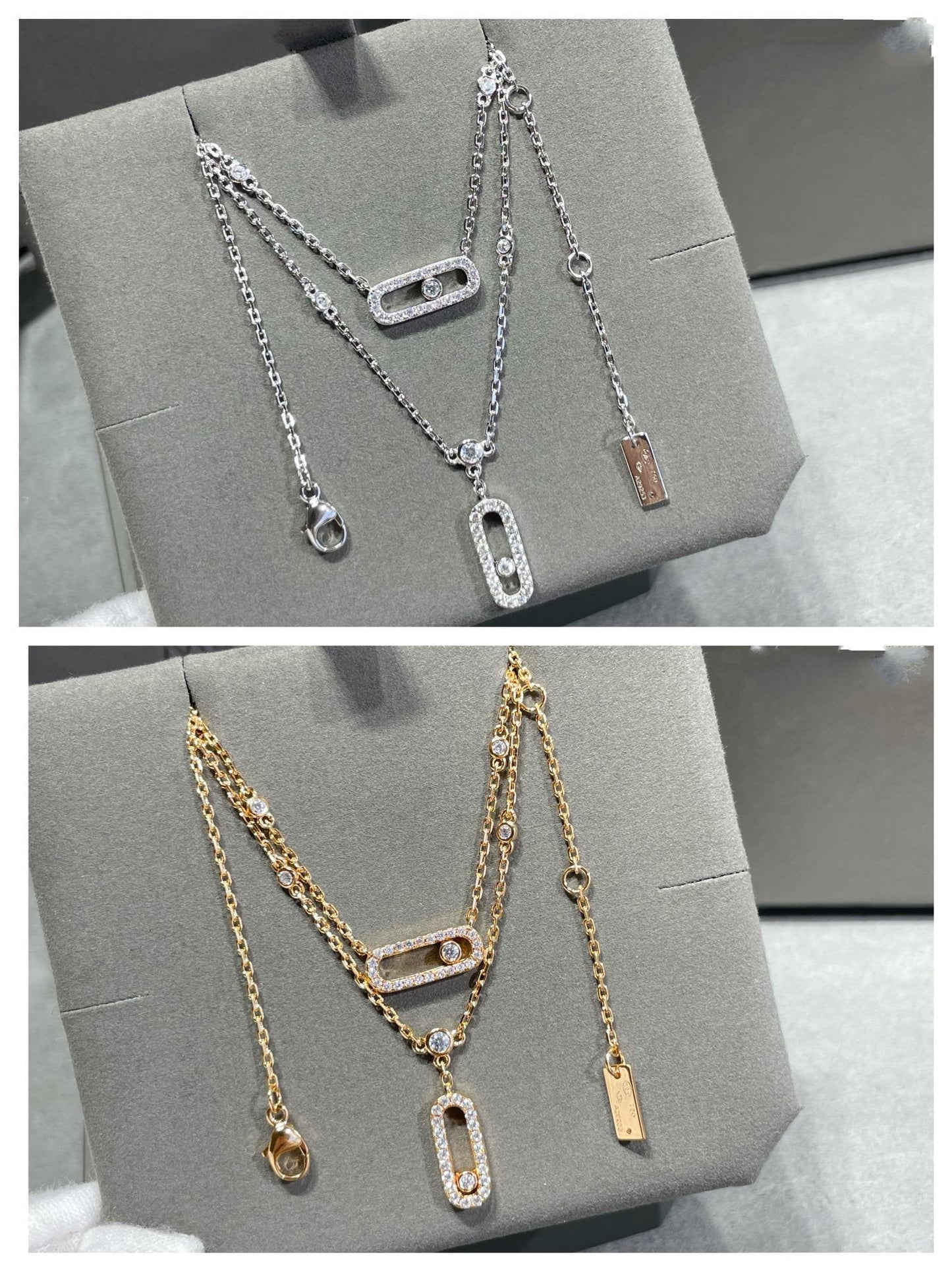 [Mystic ]MOVE 2 ROW DIAMOND NECKLACE