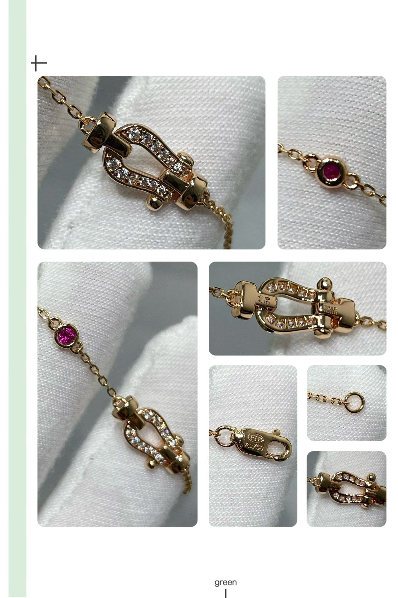[Mystic]FORCE 10 DIAMOND CHAIN LINK PINK GOLD BRACELET