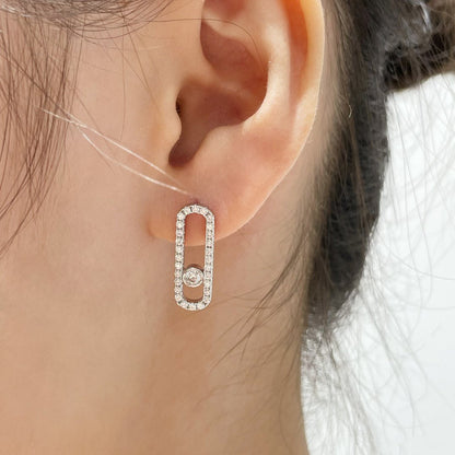 [Mystic ]MOVE UNO STUD DIAMOND PAVED EARRINGS