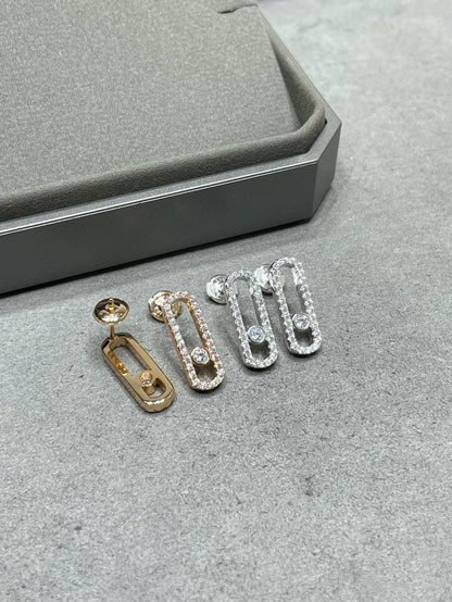 [Mystic ]MOVE UNO STUD DIAMOND PAVED EARRINGS
