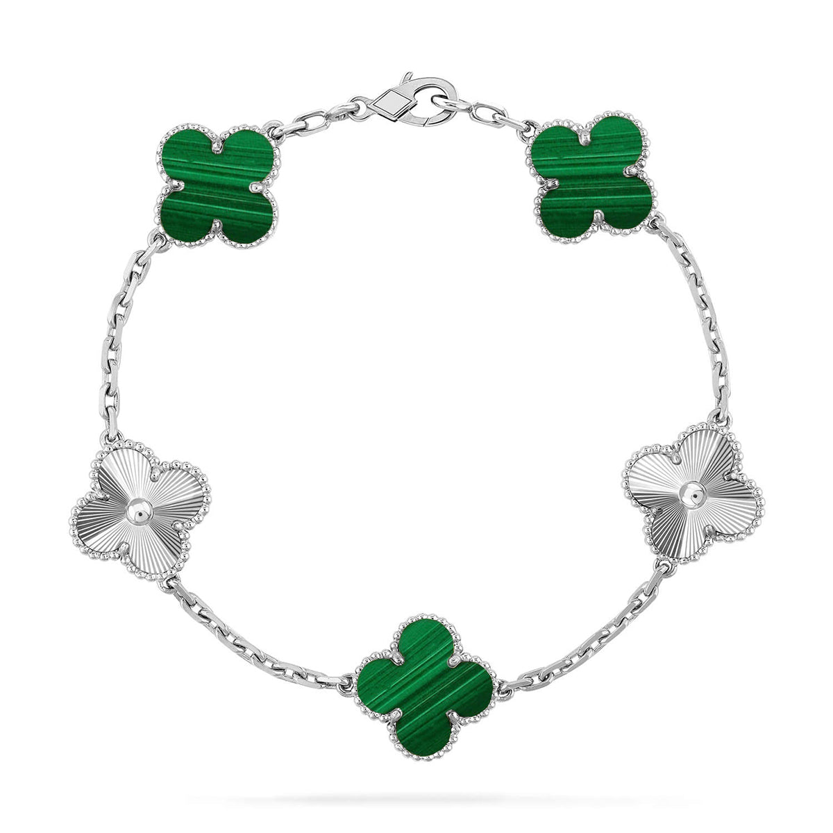 [Demi jewelry] CLOVER 5 MOTIF MALACHITE BRACELET COLLECTION-new