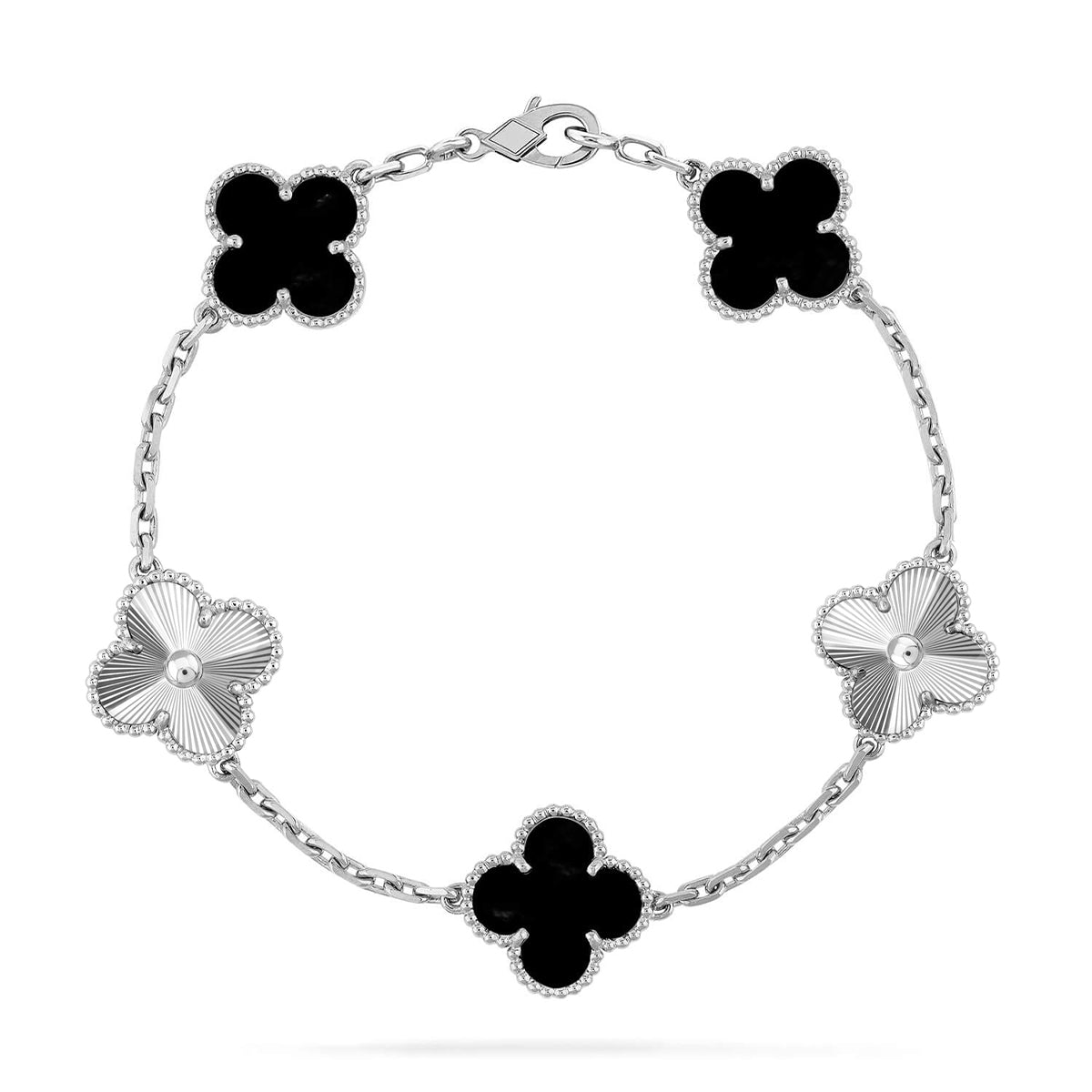 [Demi jewelry] CLOVER 5 MOTIF ONYXS BRACELET COLLECTION