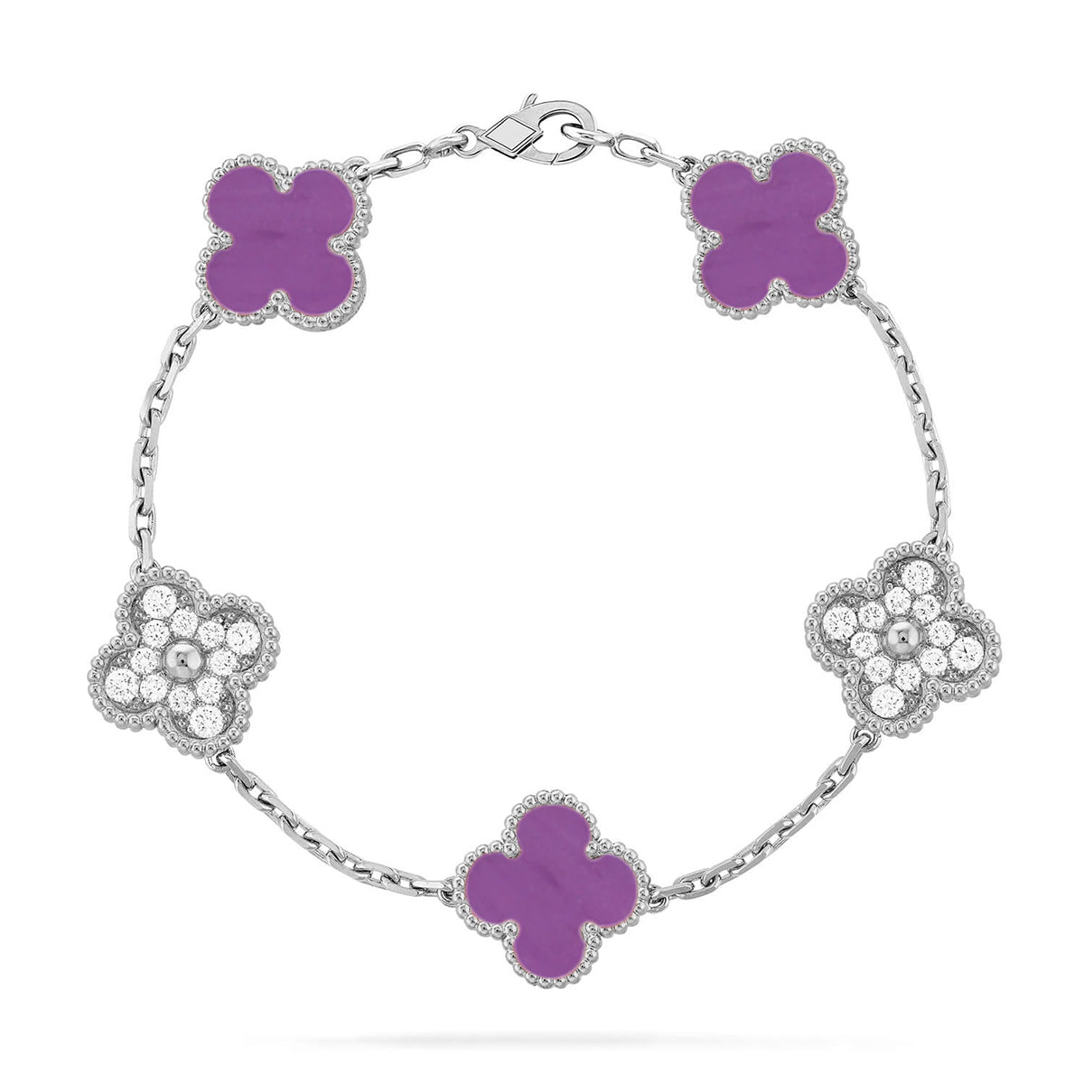 [Demi jewelry] CLOVER 5 MOTIF VIOLET BRACELET COLLECTION