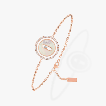[Mystic ]Mystic MOVE WHITE MOTHER OF PEARL PINK GOLD DIAMOND BRACELET