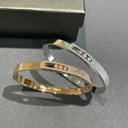 [Mystic ]Move Noa Rose Gold Pavé Diamond Bangle Bracelet