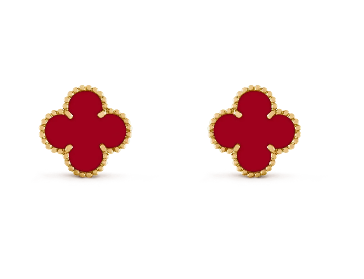 [Demi Jewelry] CLOVER 20MM RED AGATE EARRINGS