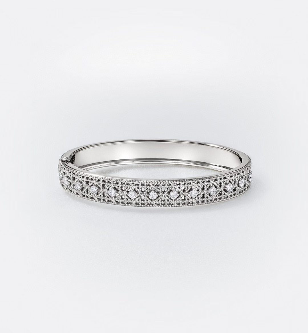 [Demi]2026 WOVEN-PATTERN BRACELET SET WITH FULL DIAMOND INLAY THREE-COLORS