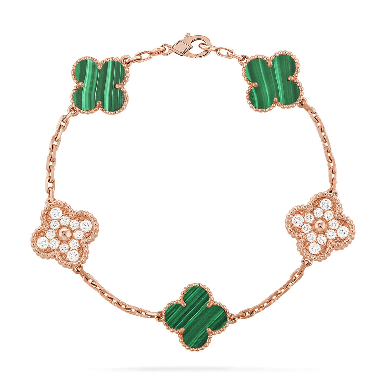 [Demi jewelry] CLOVER 5 MOTIF MALACHITE BRACELET COLLECTION