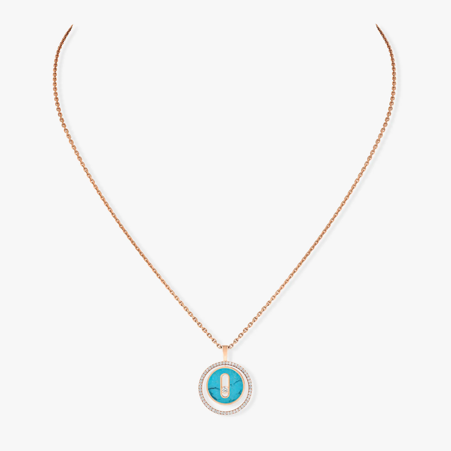 [Mystic ]Mystic MOVE 1 DIAMOND TURQUOISE PINK GOLD DIAMOND NECKLACE