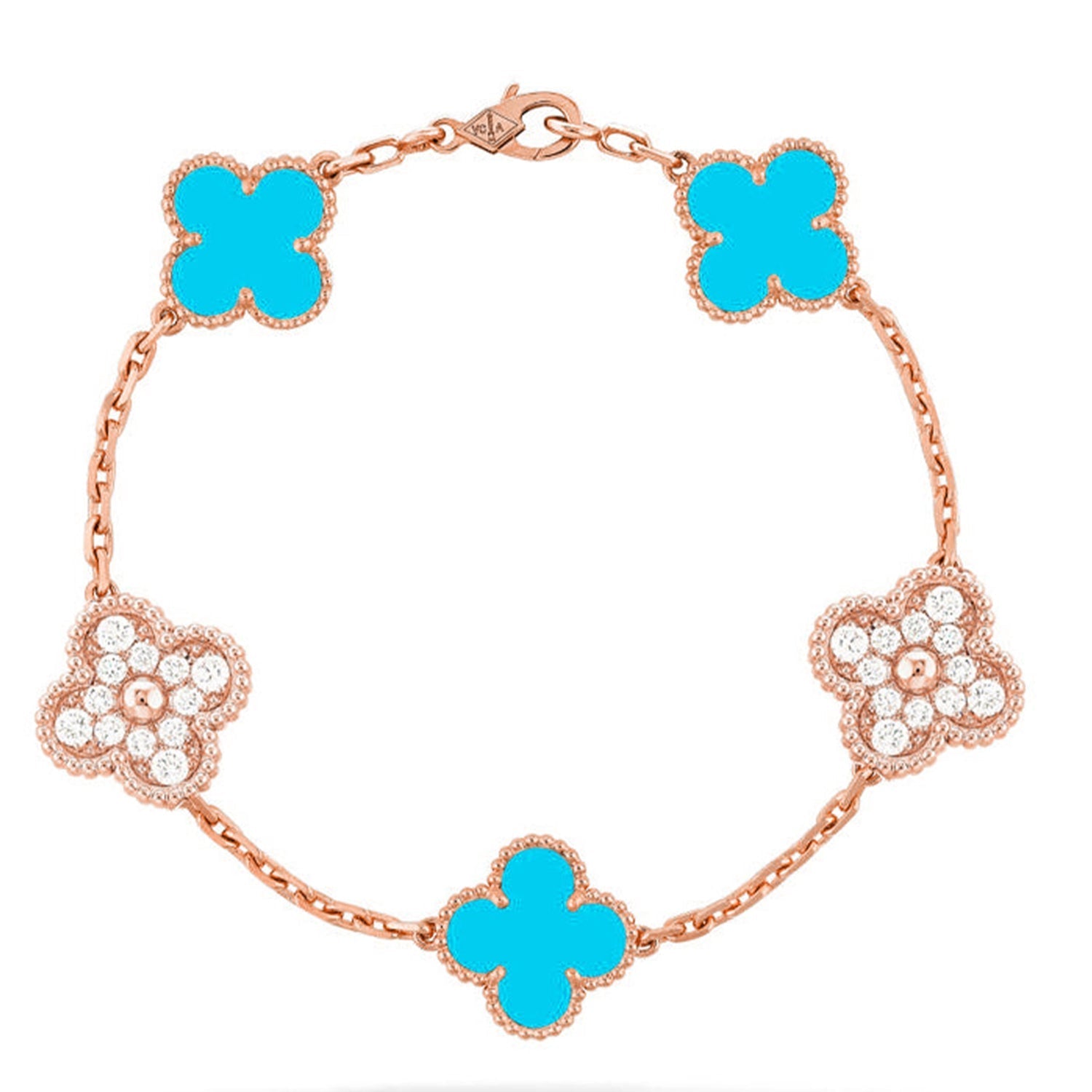 [Demi jewelry] CLOVER 5 MOTIF TURQUOISE BRACELET COLLECTION-new