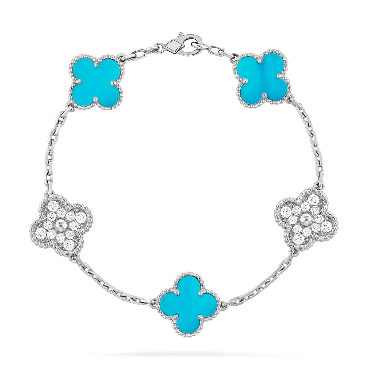 [Demi jewelry] CLOVER 5 MOTIF TURQUOISE BRACELET COLLECTION