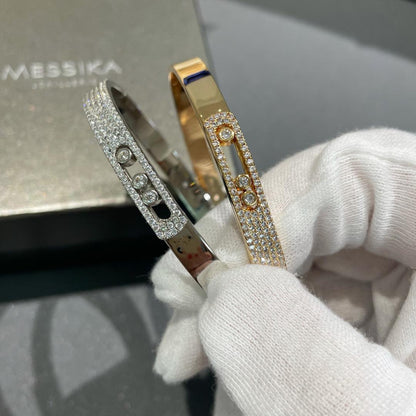 [Mystic ]Move Noa Rose Gold Pavé Diamond Bangle Bracelet
