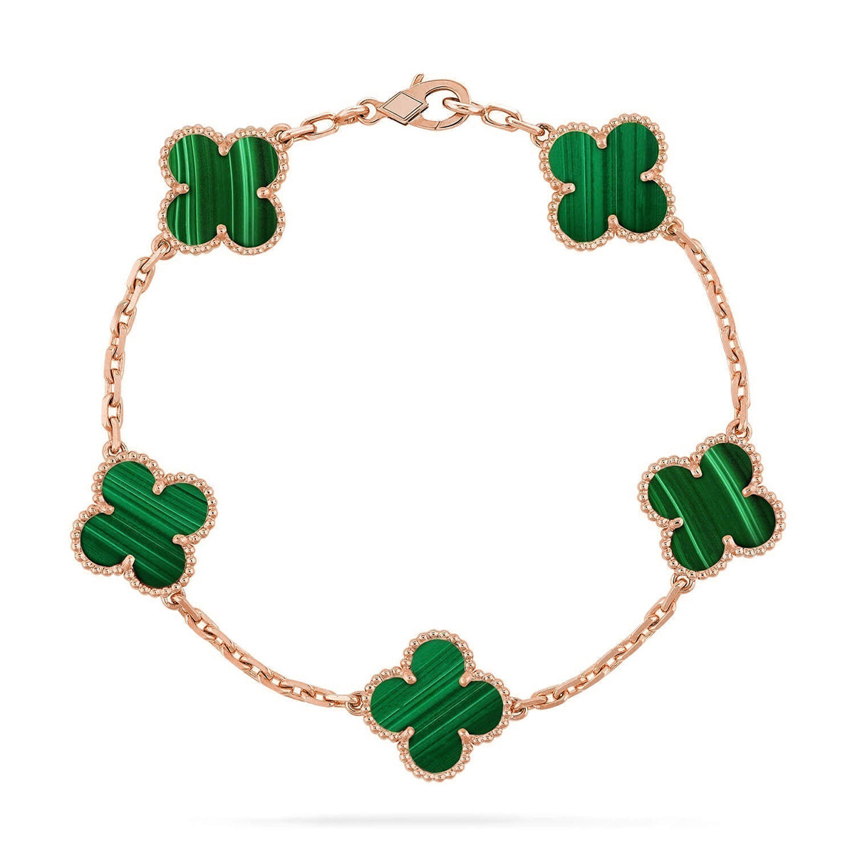 [Demi jewelry] CLOVER 5 MOTIF MALACHITE BRACELET COLLECTION