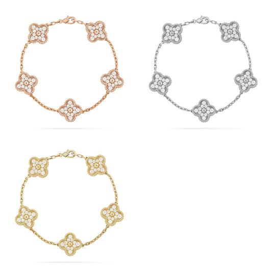 [Mystic] CLOVER 5 MOTIF FULL DIAMOND BRACELET COLLECTION