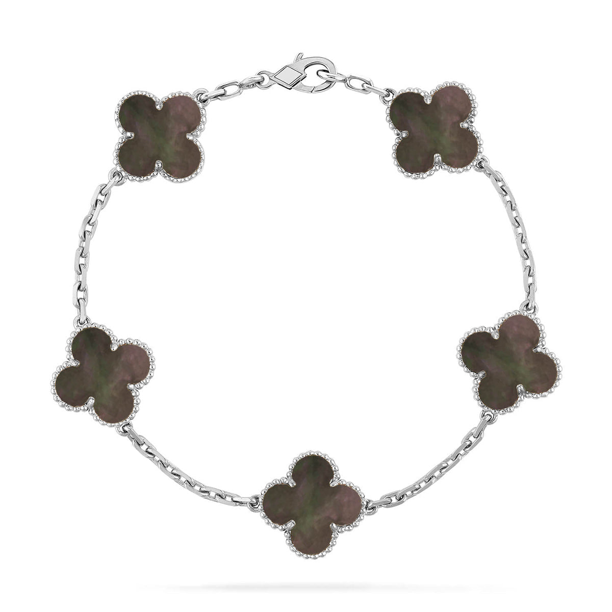 [Demi jewelry] CLOVER 5 MOTIF GRAY MOP BRACELET COLLECTION-new
