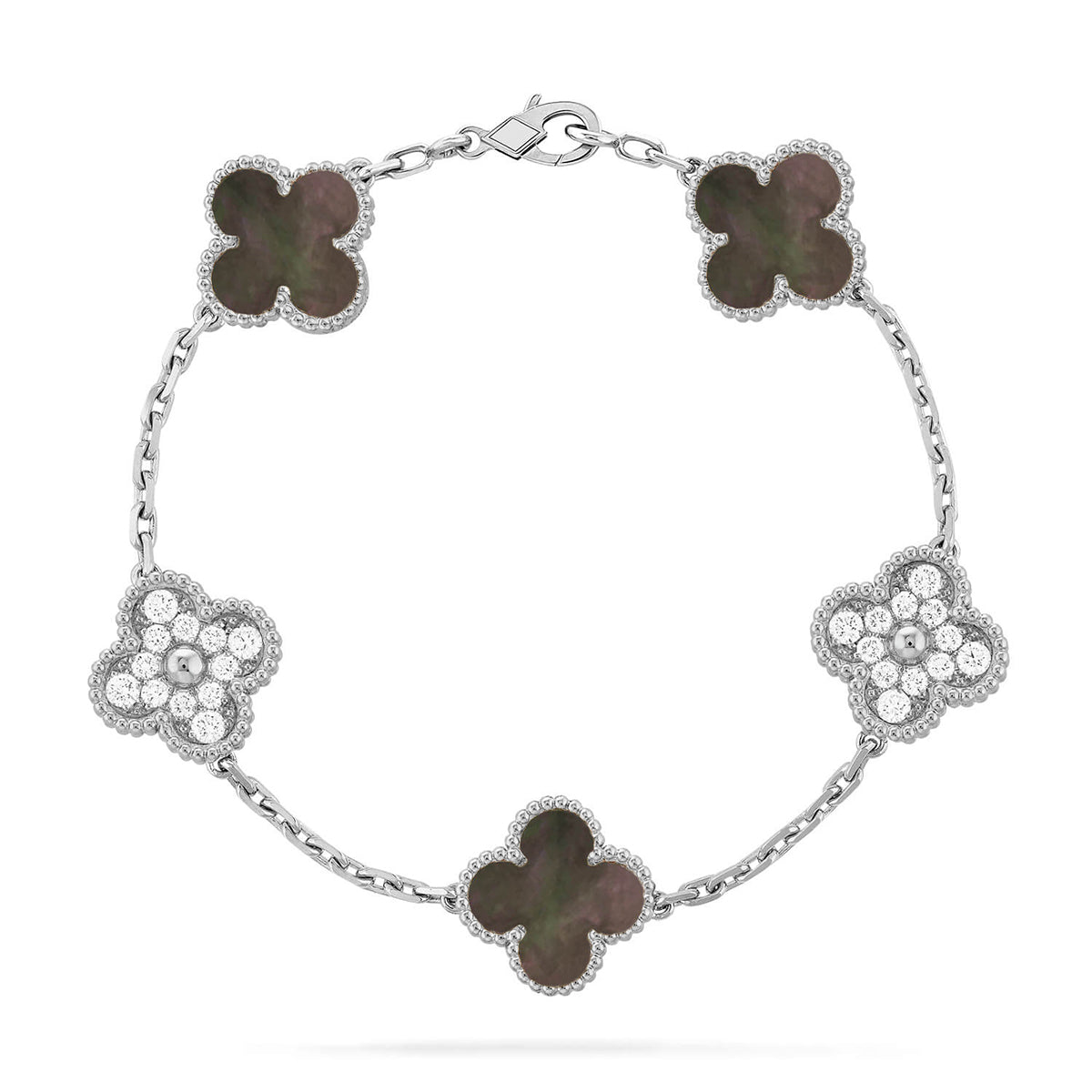 [Demi jewelry] CLOVER 5 MOTIF GRAY MOP BRACELET COLLECTION