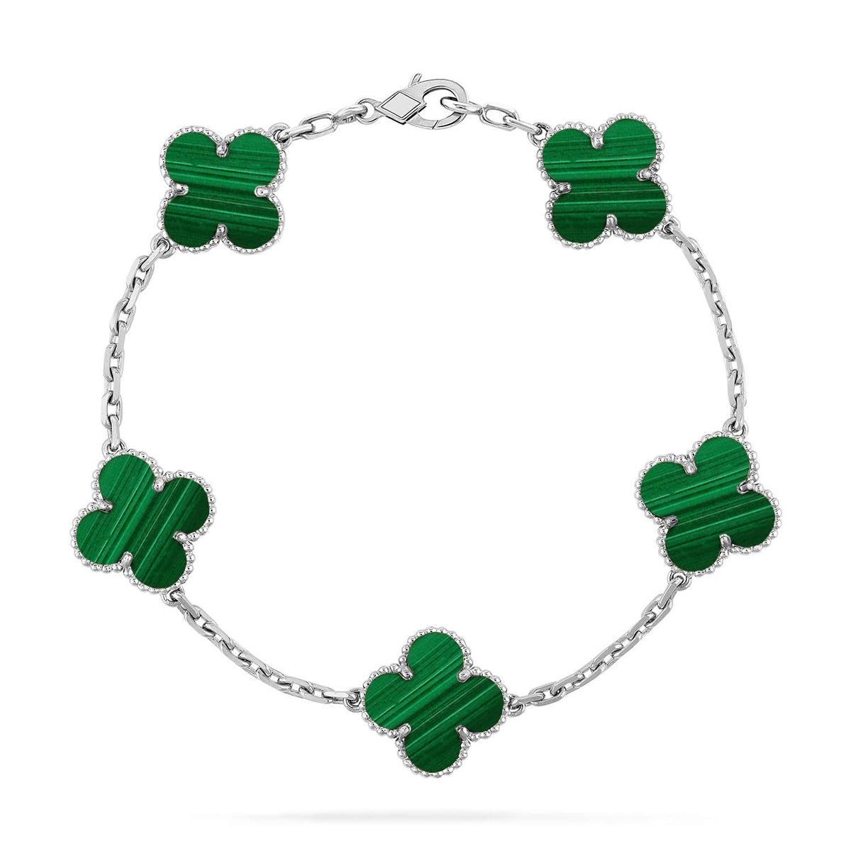 [Demi jewelry] CLOVER 5 MOTIF MALACHITE BRACELET COLLECTION-new