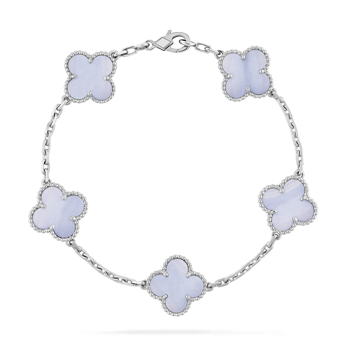 [Demi jewelry] CLOVER 5 MOTIF PURPLE CHALCEDONY BRACELET COLLECTION