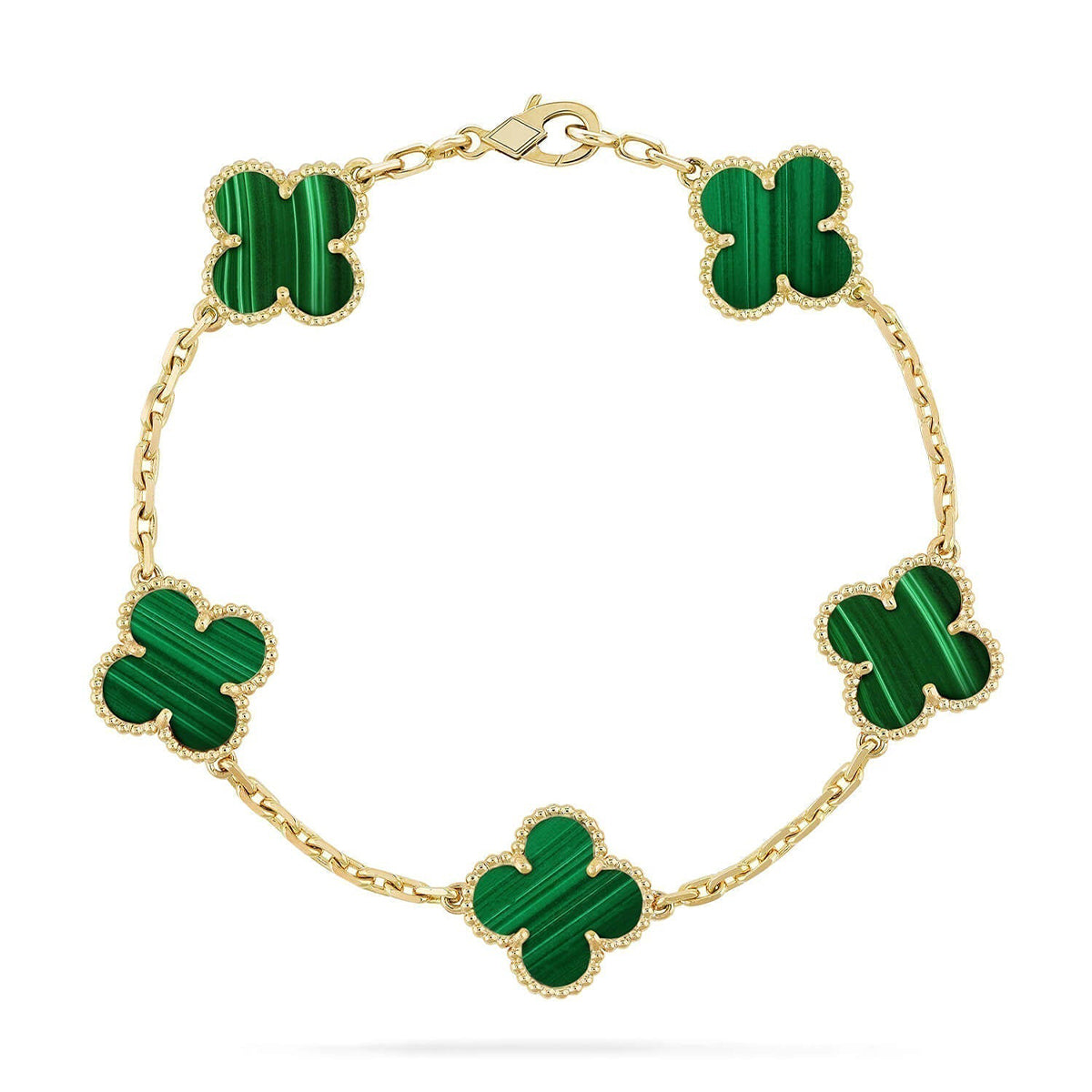 [Demi jewelry] CLOVER 5 MOTIF MALACHITE BRACELET COLLECTION-new