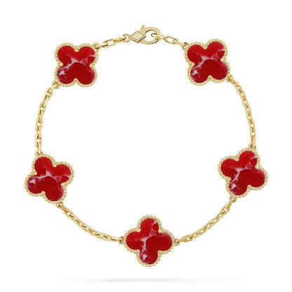 [Mystic]CLOVER 5 MOTIF RED PATTERN BRACELET COLLECTION