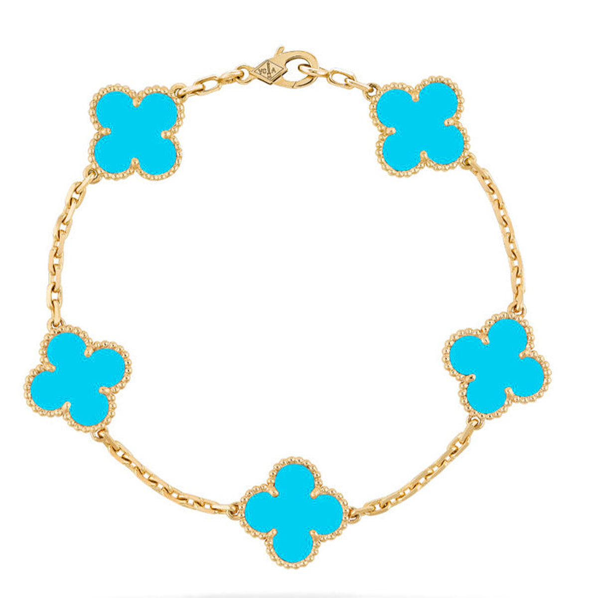 [Demi jewelry] CLOVER 5 MOTIF TURQUOISE BRACELET COLLECTION-new