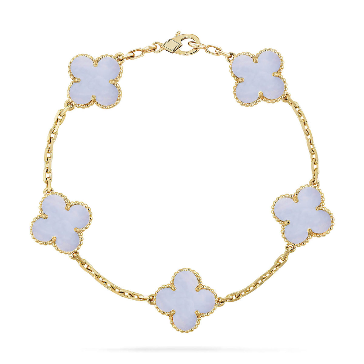 [Mystic] CLOVER 5 MOTIF PURPLE CHALCEDONY BRACELET COLLECTION