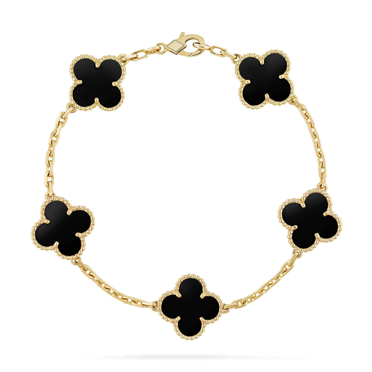 [Demi jewelry] CLOVER 5 MOTIF ONYXS BRACELET COLLECTION