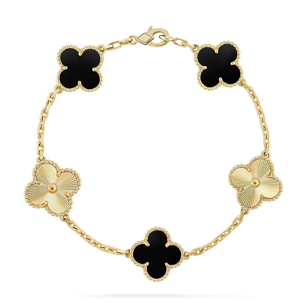 [Demi jewelry] CLOVER 5 MOTIF ONYXS BRACELET COLLECTION-new