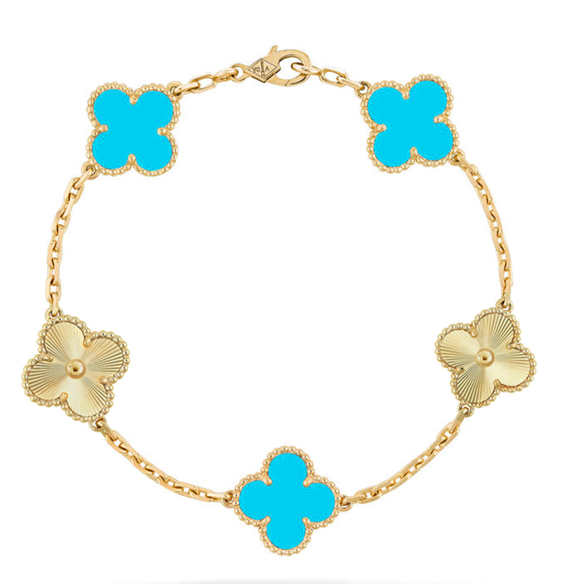 [Demi jewelry] CLOVER 5 MOTIF TURQUOISE BRACELET COLLECTION