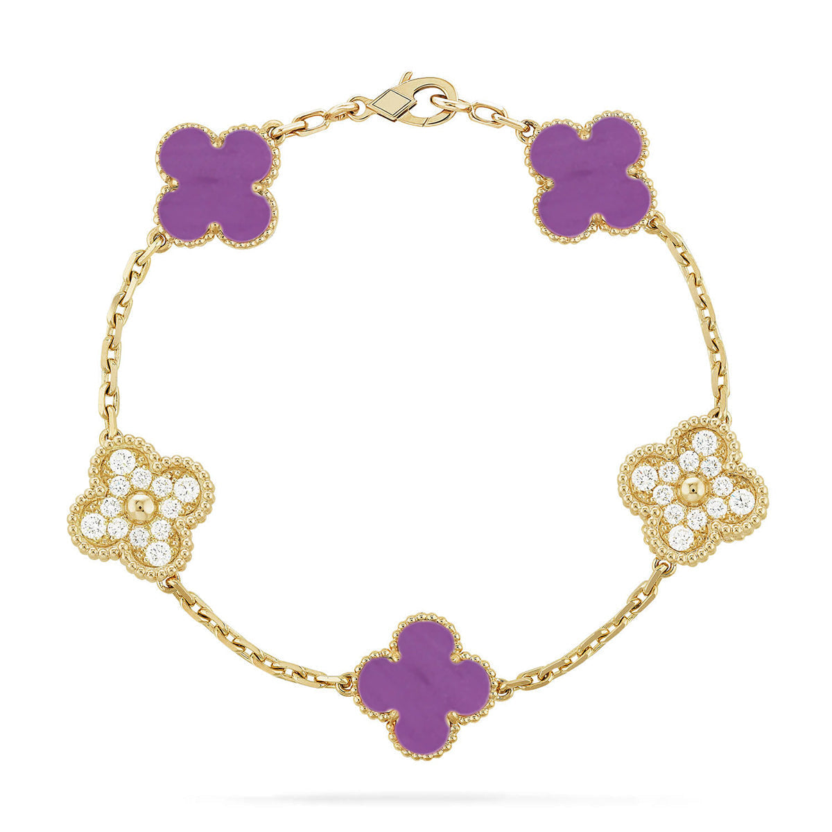 [Demi jewelry] CLOVER 5 MOTIF VIOLET BRACELET COLLECTION-new