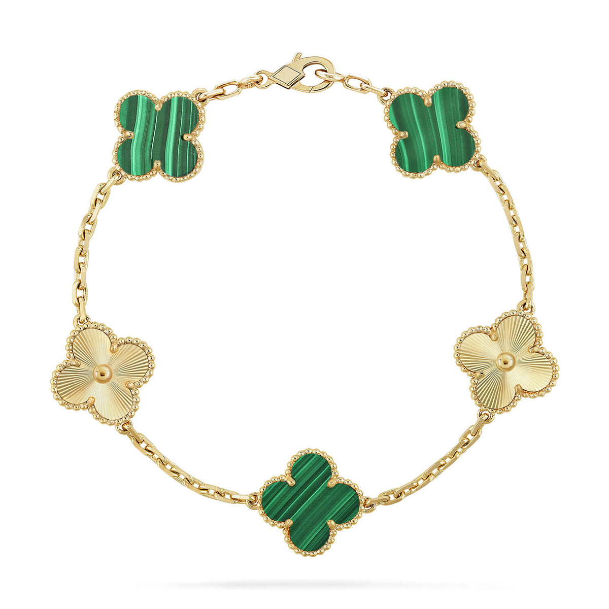 [Demi jewelry] CLOVER 5 MOTIF MALACHITE BRACELET COLLECTION