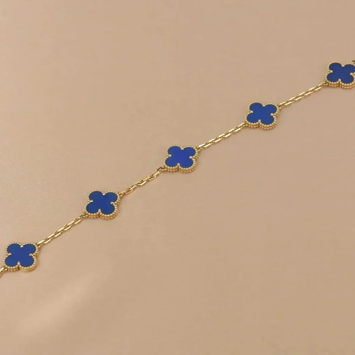 [Mystic] CLOVER 5 MOTIF BLUE AGATE BRACELET COLLECTION