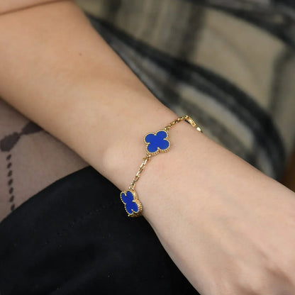[Mystic] CLOVER 5 MOTIF BLUE AGATE BRACELET COLLECTION