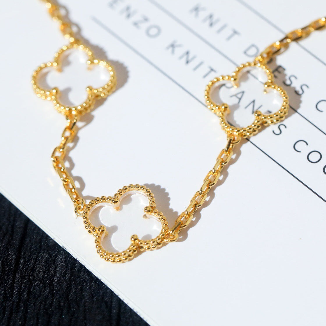 [Mystic]CLOVER 5 MOTIF ROCK CRYSTAL BRACELET